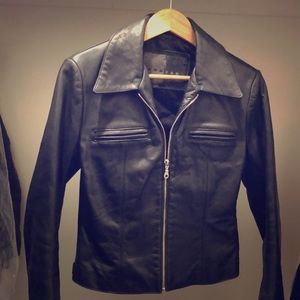 Rudsak Black Leather Jacket Size XS